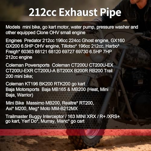 Upgrade Exhaust Pipe With Female Threaded For Coleman Powersports CT200U,CT200U-EX,BT200X,For Predator 212cc 196cc Go Kart& Mini Bike, For Honda GX160,GX200 Sliver - size: silver