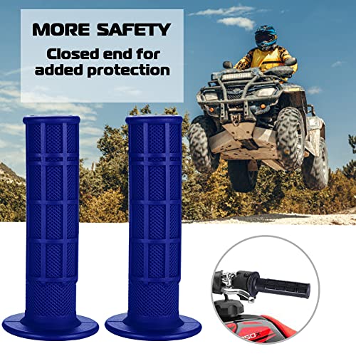 7/8'' ATV Grips Universal Handlebar Grips Soft Rubber Motorcycle Grip for ATV Polaris Thumb Throttle Kid Youth 4 Wheeler Quad 400ex - color: blue