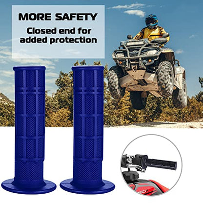 7/8'' ATV Grips Universal Handlebar Grips Soft Rubber Motorcycle Grip for ATV Polaris Thumb Throttle Kid Youth 4 Wheeler Quad 400ex - color: blue