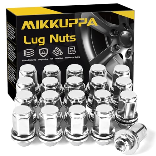 MIKKUPPA M12X1.5 Mag Lug Nuts, Chrome 20PCS Lug Nuts 13/16" Hex - color: Silver, size: M12X1.5-1.9" (48mm) Long, style: 20 PCS