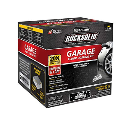 Rust-Oleum RockSolid Garage Floor Coating Kit, Black, 1 Car Kit - color: Black, size: 1 Count (Pack of 1)