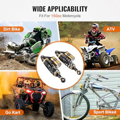 11" Rear Adjustable Air Shock Absorbers eye to eye 50-110cc Universal - color: Black Gold, size: 280MM