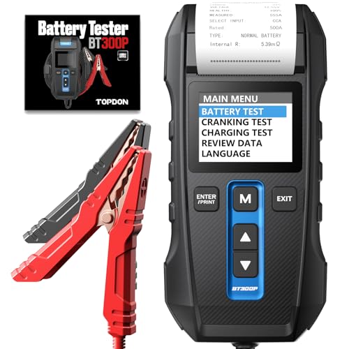 12V/24V Car Battery Tester, TOPDON BT300P Automotive Battery Load Tester