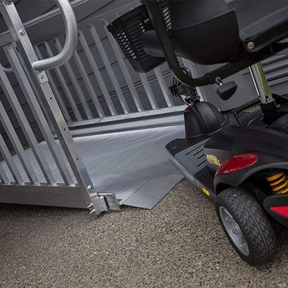 EZ-ACCESS - Portable Wheelchair Ramp and Aluminum Ramp with Handrails - Heavy Duty Mobility Device, Handicap Ramp with Textured Surface for Steps & Vertical Picket Handrails - 3G 3-Foot, Silver - size: 36 Inch (Pack of 1), style: Ramp + vertical picket ra