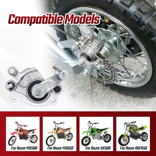 Front Rear Disc Brake Caliper Pads Assembly for Razor MX650 MX500 - color: Silver