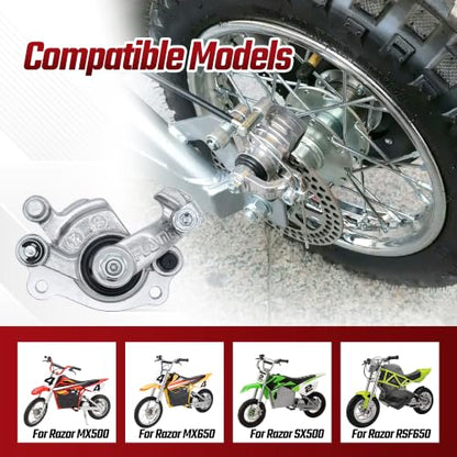 Front Rear Disc Brake Caliper Pads Assembly for Razor MX650 MX500 - color: Silver