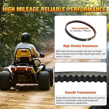 Nilight 842-20-30 CVT Drive Belt for 4-Stroke GY6 125cc 150cc 152QMI 157QMJ - size: For GY6 125cc 150cc Long-Case Engine