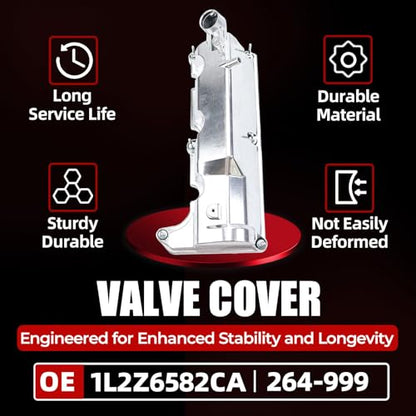 MITZONE Aluminum Valve Cover Right Side Compatible with Ford Explorer Sport Trac Ranger Mercury Mountaineer 2001-2003 4.0L V6 1L2Z6582CA Silver - size: 2001-2003 Ford Right Side