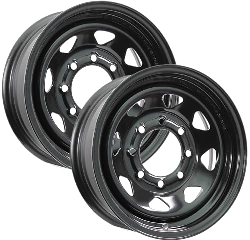 eCustomrim 2-Pack Trailer Wheel 16X6 16 Inch 8 Lug On 6.5 Black Spoke Rim