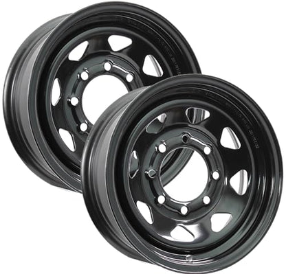 eCustomrim 2-Pack Trailer Wheel 16X6 16 Inch 8 Lug On 6.5 Black Spoke Rim