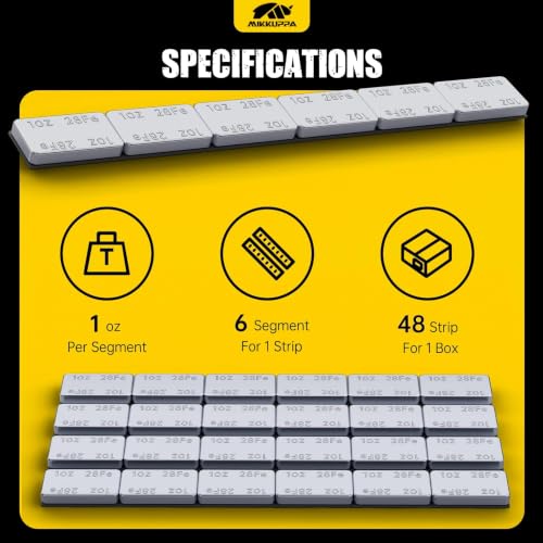 MIKKUPPA 1oz Adhesive Stick on Wheel Weights Chrome, 288oz/Box - color: Chrome, size: 288 PCS