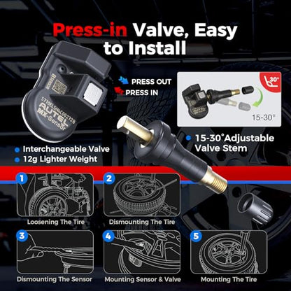 Autel TPMS Sensors Set of 4, MaxiTPMS MX-Sensor 315+433MHz OE Quality