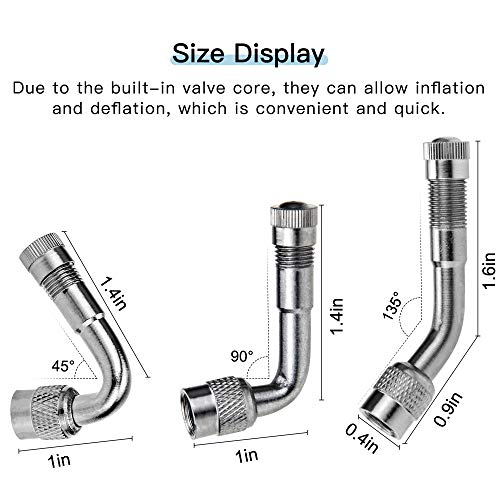 Mellbree 6-Pack Tire Valve Stem Extenders, 45/90/135° Schrader Extension - size: 45/90/135° Set