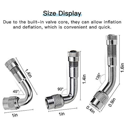 Mellbree 6-Pack Tire Valve Stem Extenders, 45/90/135° Schrader Extension - size: 45/90/135° Set
