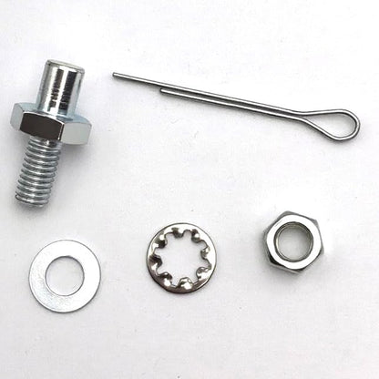 Throttle Cable Adapter Stud Kit with Bracket & Ends #8009 | Compatible with 1977+ Chevrolet (Includes Nut, Washers, Cotter Pin) - color: Silver 1 pack