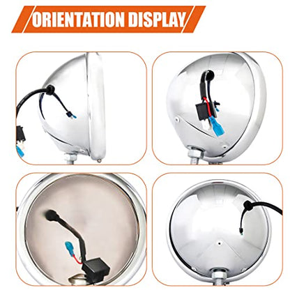 Motorcycle 5.75" Headlight Housing for Harley - size: Silver lamp housing