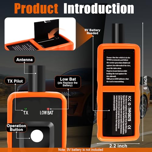 TPMS Relearn Tool w/4Pcs Tire Valve Stem Cap,TPMS Reset Tool for GM Vehicle - size: No Battery