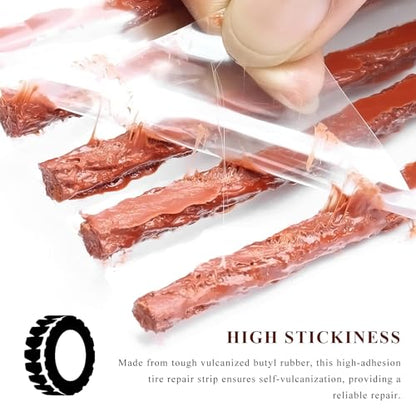 50 PCS Tire Repair Strings, 4" × 1/4" Auto Tire Plug Insert String Self Vulcanizing Strips Kit, Heavy Duty Rubber Repair Plugs for Car Truck Motorcycle Tubeless Tires