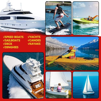 Marine Fiberglass Repair Kit, 100ml White Gel Coat Repair Kit for Repairing Cracks, Holes, Chip in Boat, Jet Ski, Yacht, Surfboard, Sturdy and Waterproof Fiberglass Filler for Tile, Acrylic, Ceramic