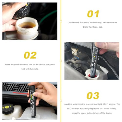 Brake Fluid Liquid Tester Pen, High-Precision Car Brake Fluid Diagnostic Tester with 5 LED Indicators, Heavy Duty Vehicle Hydraulic Liquid Test Pen for DOT 3 DOT 4 DOT 5.1