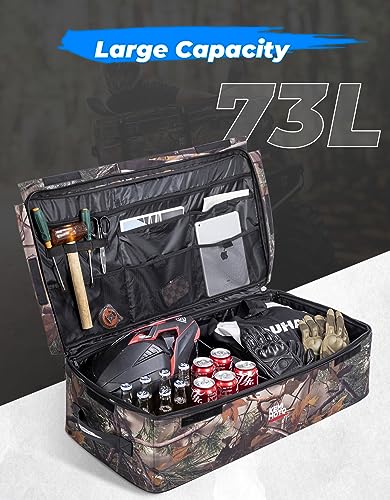 KEMIMOTO ATV Gear Bag for Front Rear Rack, 73L Storage Bag with 12L Cooler - color: Camo