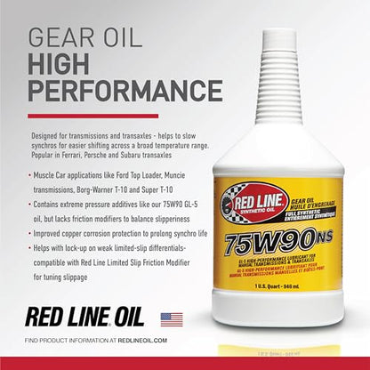 Red Line 58304 75W90 Non-Slip Synthetic Gear Oil - 1 Quart - size: 1 Quart (32 Ounces)