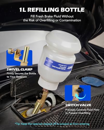 OMT 3L Vacuum Brake Bleeder Kit, 3.2 qt Pneumatic Brake Fluid Bleeder Kit - size: 3L Upgraded Set