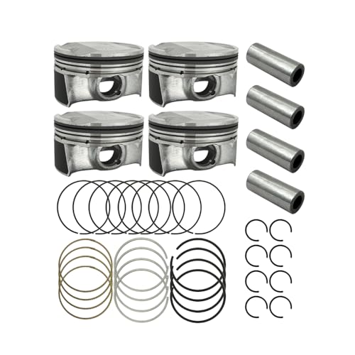 4Pcs STD Engine Piston & Ring Kit, 23041-2E800 23040-2E601 Replacement Piston & Piston Rings Compatible with Hyundai Kona Veloster Elantra/with Kia 2.0L 2017-2019