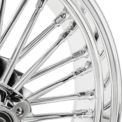 TOFR 18x3.5 16x3.5 Chrome 36 Fat Spoke Wheels Set For Harley Softail 00-22 - color: Chrome, size: Front:18x3.5 Rear:16x3.5