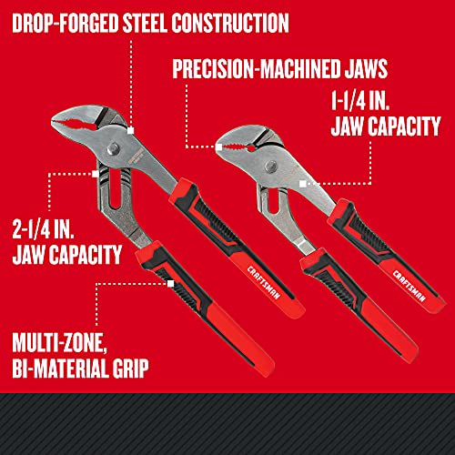 CRAFTSMAN Pliers, 8 & 10", 2Piece Groove Joint Set (CMHT82547) - size: 2 Count, style: 8 and 10 Inch Set