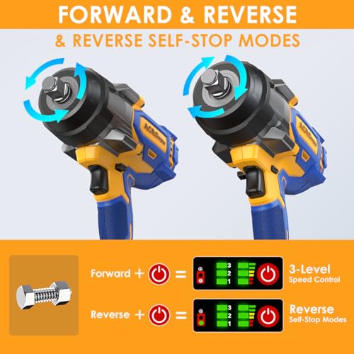 ACROPOW Cordless Impact Wrench 1/2" for Dewalt 20V Battery - size: 1700 FT-LBS