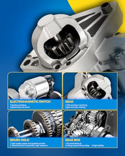 PHILTOP Starter Starters Compatible withFocus, Escape, Fusion, Transit Connect, Tribute, Mariner, Edge, Explorer, Taurus, Milan Ford Permanent Magnet Gear Reduction ; 11-Tooth Tooth for 6449N - size: 6449N