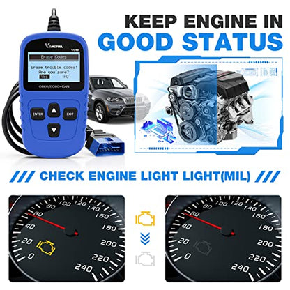 VDIAGTOOL VD10 OBD2 Scanner Code Reader Car Diagnostic Tool Engine Fault Code Reader for Turn Off CEL with Freeze Frame/I/M Readiness for All OBDII Protocol Cars, OBD2 Scanner Diagnostic Tool