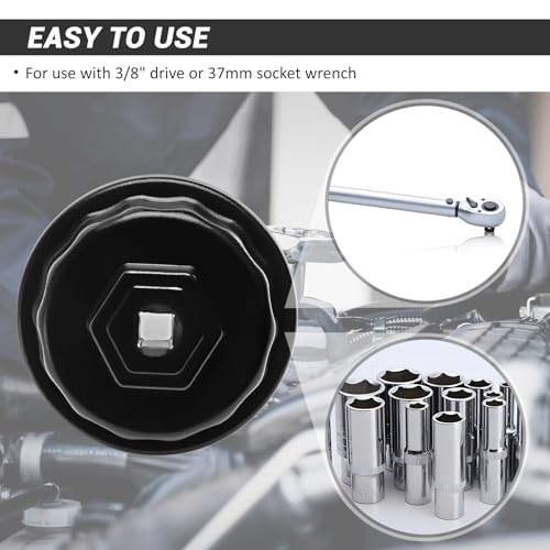 64mm Oil Filter Wrench Removal Tool Socket, 14 Flutes/4 Slots - size: 4 Slot