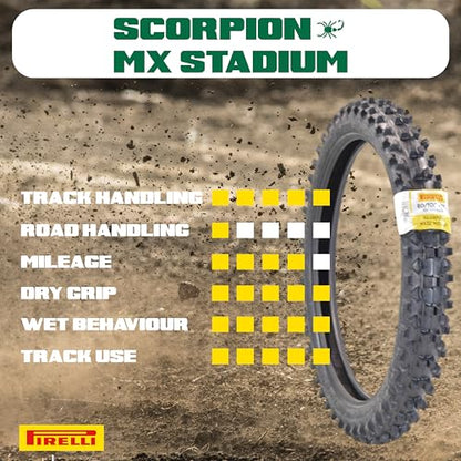 Pirelli Scorpion MX Mid-Soft Stadium Set: 80/100-21 Front & 120/90-19 Rear - size: 80/100-21 M/C 51M, 120/90-19 NHS 66M