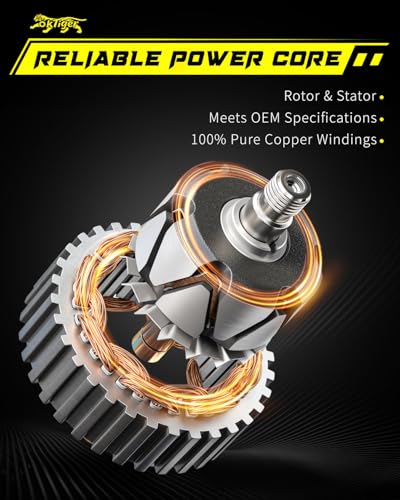 Oktiger 110A Upgraded Alternator for Mazda 3 i 2012 2013, Fit for Mazda 3 i 2012-2013, Replacement Stable Output Alternator, L4 12V 110A Clockwise 6-Groove Pulley, OE A002TJ1591 11635N