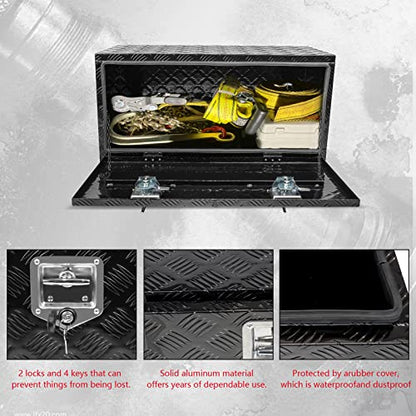 36" x 18" x 18" Truck Tool Box Pickup Truck Bed Toolbox Heavy Duty - color: Black, size: 36" x 18" x 18"