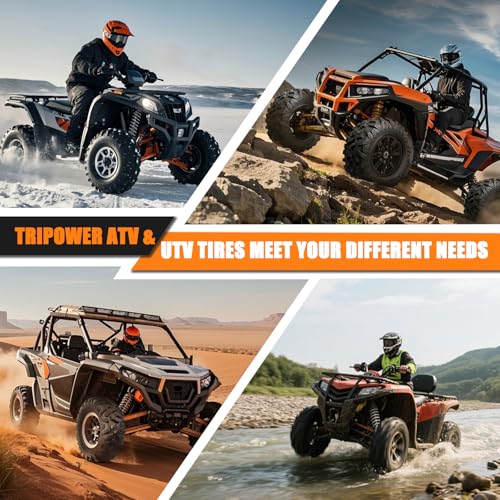 TRIPOWER ATV UTV Tires 25x8-12 & 25x10-12 All Terrain Trail Sand Mud Off-Road Tires, 6 Ply Tubeless Full Set of 4 - size: 25x8-12 & 25x10-12 AT35