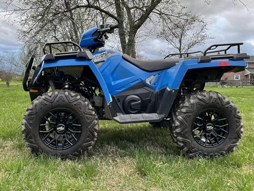 RockTrix RT104 12x7 ATV UTV Wheel 4x156 4+3 Offset, Matte Black, 1pc Single - size: 12x7 (4+3)