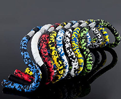 KINGOU White & Blue Camouflage EVA Road Bike Handlebar Tape Cycling Bar Tapes - 2PCS Per Set - color: white&blue