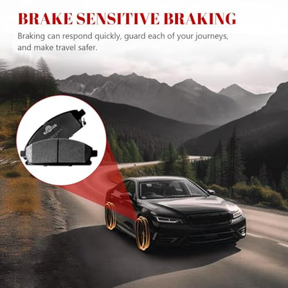 Ceramic Disc Brake Pads Set Front and Rear Replacement for Nissan Quest 2004 2005 2006 2007 2008 2009 2011 2012 2013 2014 2015 2016 2017/ X-Trail 2005-2006