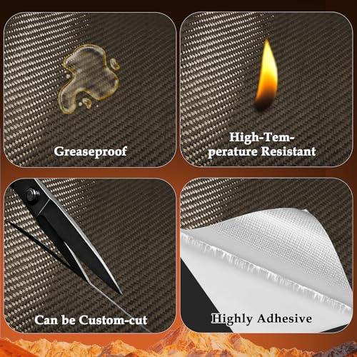Adhesive Heat Shield Wrap for Automotive, 24 x 12 in, Brown - size: 12" x 24" x 0.02"