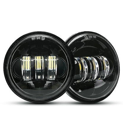 LX-LIGHT 4.5 inch Black LED Auxiliary Spot Fog Passing Lights Lamp for Motorcycles Projector Driving Lamp - color: black