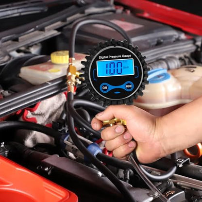 BETOOLL Digital Fuel Pressure Tester Kit - Fuel Pressure Gauge 0-300 PSI with 9.49,7.89,6.30 Fuel Line Fittings Automotive Test Tool Kit - size: Digital Fuel Pressure Test Kit
