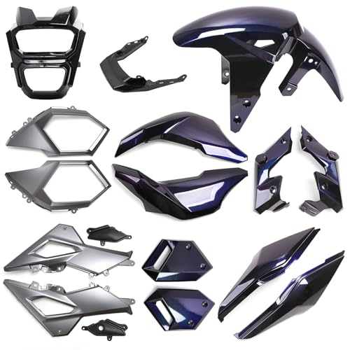 Mokuo Motorcycle Fairing Kit in ABS Material Compatible with Honda Grom Msx 125 SF 2017-2020, Purple Color with Chromatic Effect - style: Purple