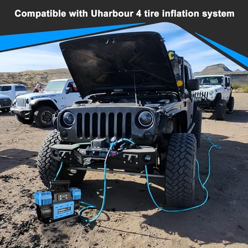 Uharbour 12V 10.6 CFM Auto Stop Air Compressor, Digital LCD - style: 350 L/Min Digital with auto shut off