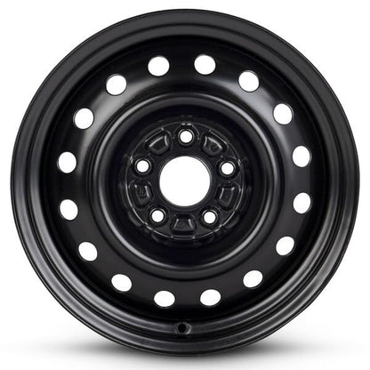 Wheel 16x6.5 in Steel Rim 5 Lug 110mm 38mm Offset 65.1mm CB| Powder-Coated Black finish Fits 2004-2008 Chevy Malibu | New OEM Replacement - 9594785