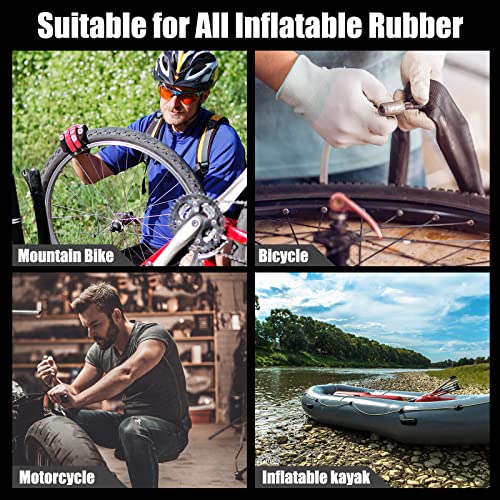 Bike Inner Tire Patch Repair Kit - Bycicle Tube Puncture Patches Kits, 30PCS Vulcanizing Patches, Glueless Patchs for Motorcycle BMX Cycling MTB Road Mountain Bicycle - color: Black-2