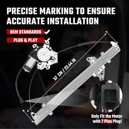 741-348 Front Left Driver Side Power Window Regulator with Motor Compatible with Nissan Frontier 2005-2015, Pathfinder 2005-2010, Xterra 2005-2015, Compatible with Suzuki Equator 2009 2010 - size: Front Left, style: 741-348
