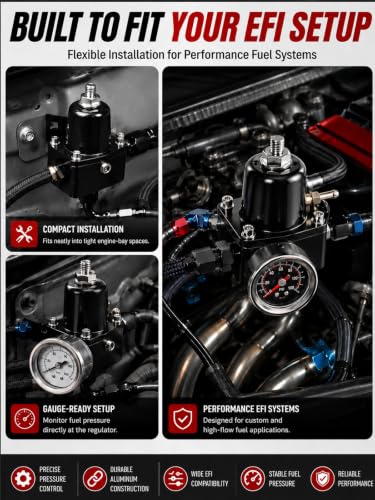Adjustable 6AN EFI Fuel Pressure Regulator,Bypass Return 30-70PSI&75-120PSI